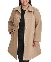 Tommy Hilfiger Plus Size Collared Button-Front Coat, Created for Macy's