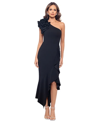 Xscape Women's One-Shoulder Asymmetric Midi Dress