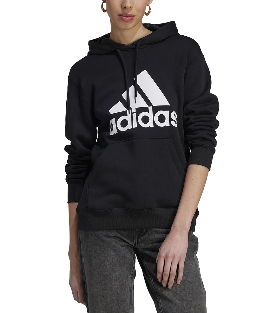 adidas Women's Big Logo Fleece Hooded Sweatshirt