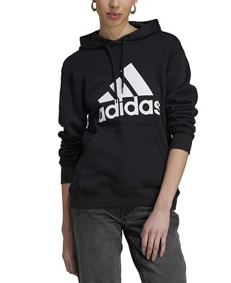 adidas Women's Big Logo Fleece Hooded Sweatshirt