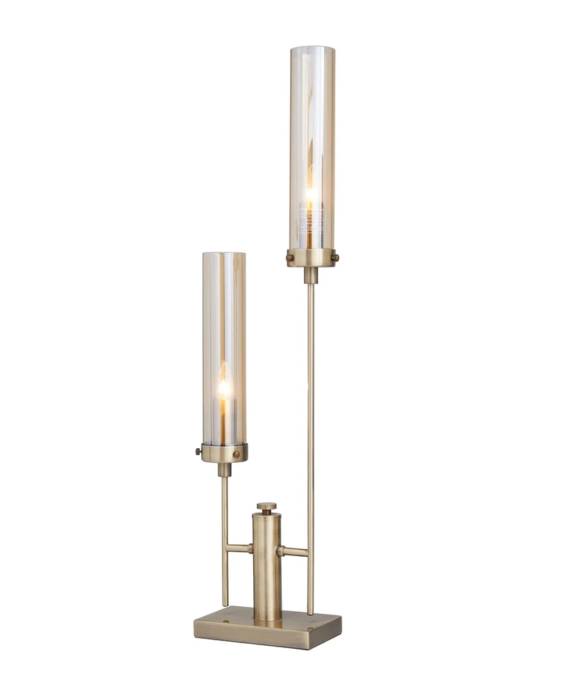 Rosemary Lane 33" Metal Tall Accent Lamp with Cylinder Glass Shades