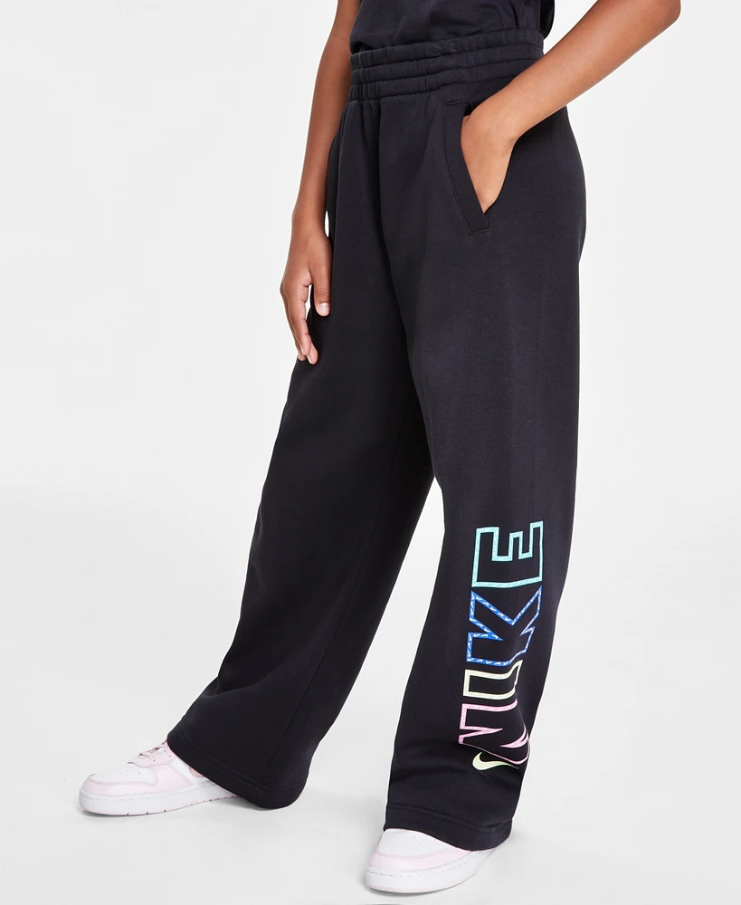 Nike Big Girls Sportswear Club Fleece Wide-Leg Sweatpants