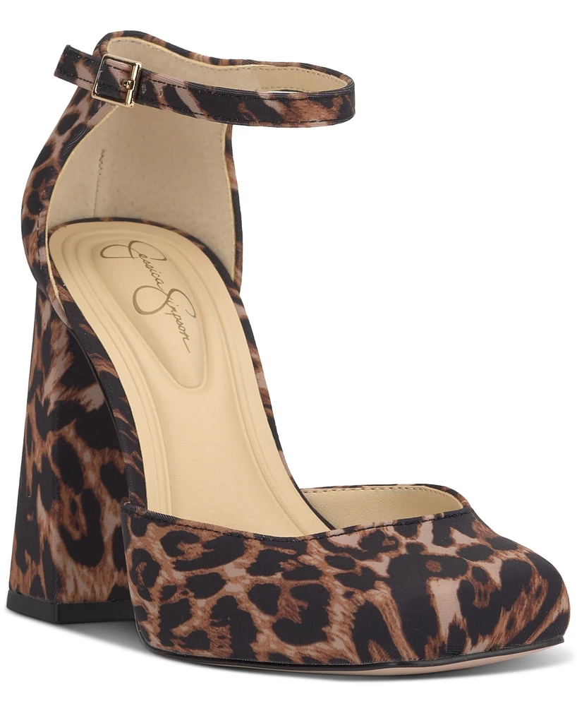 Jessica Simpson Women's Lollah Block-Heel Ankle-Strap Pumps