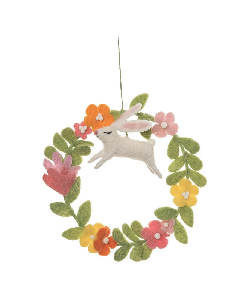 Gallerie Ii Bunny Spring Wreath Figurine