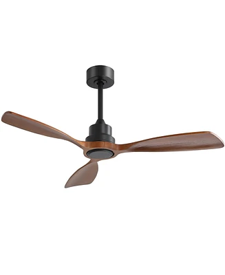 Streamdale Furniture 48" Matte Black Ceiling Fan with Remote Control, No Light