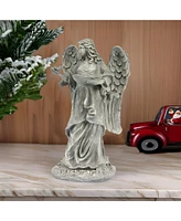 Slickblue Garden Angel Statue With Birdfeeder Or Bath Bowl 23"h