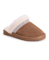 Muk Luks Women's Dawn Suede Scuff, Caramel, 6