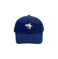 Bits & Bows Boys Shark Baseball Hat in Navy