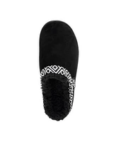 Muk Luks Women's Faux Sueded Clog, Black, Medium