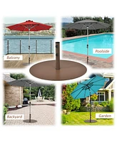 Slickblue 29.5 Inch Outdoor Steel Umbrella Base Stand for Backyard and Poolside