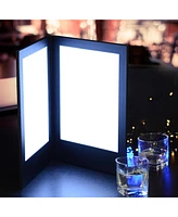 Yescom WeChef Led Back Lit Light Menu Holder Cover Folding Double Panel Fits 8"x10.5" Paper for Hotel Club