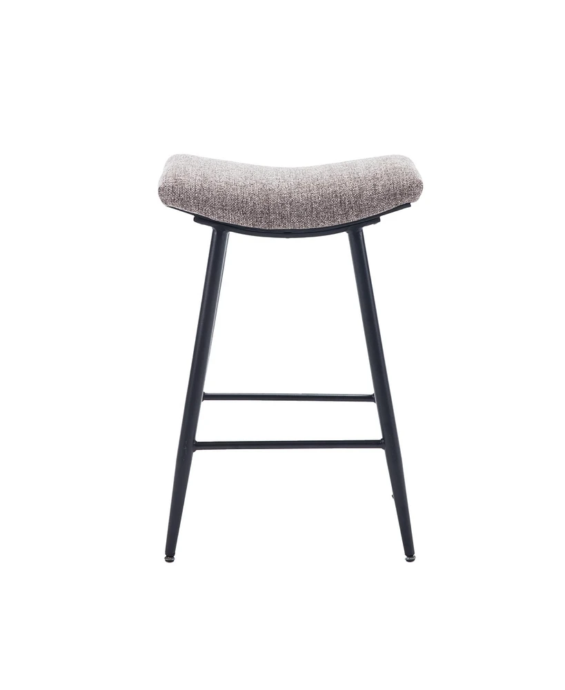 Simplie Fun Modern Armless Fabric Bar Stools Set Of 2