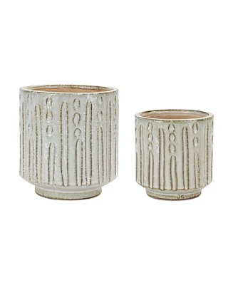 Slickblue Distressed Clay Cream Planter (Set of 2)