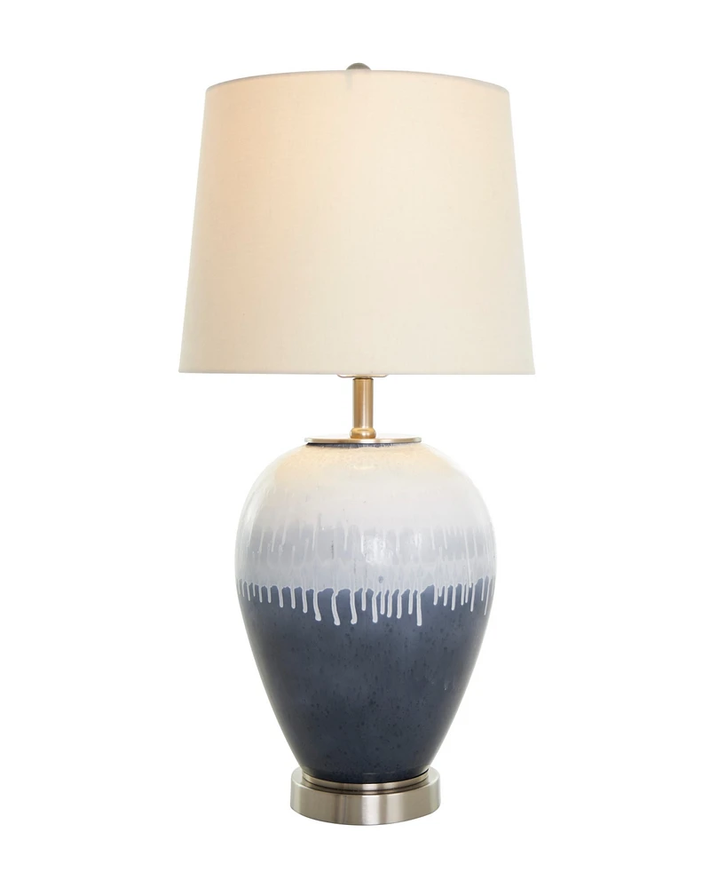 Rosemary Lane 25" Glass Colorblock Abstract Drip Accent Lamp