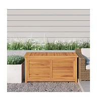 vidaXL Patio Storage Box with Bag 44.9"x19.7"x22.8" Solid Wood Teak