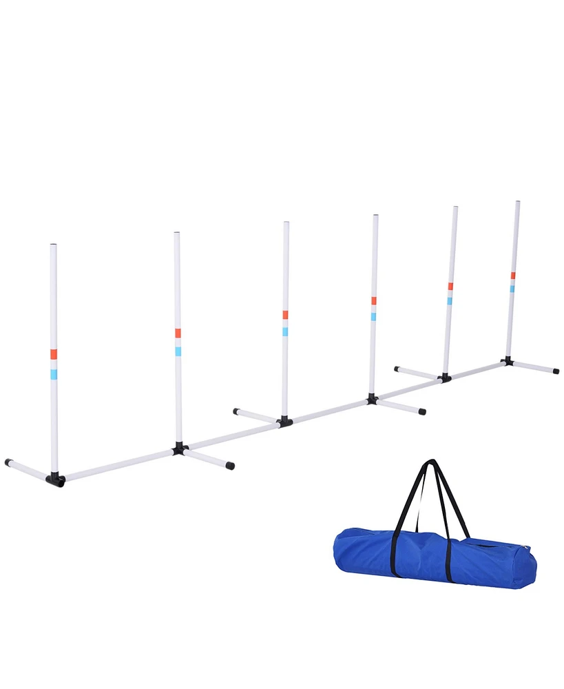 Streamdale Furniture Adjustable Dog Agility Training Obstacle Set with Weaves Poles Storage Bag