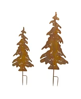 Slickblue Artistic Tree Silhouette Garden Stakes - Set of 2