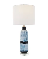 Rosemary Lane 27" Glass Abstract Brushed Accent Lamp with Glass Base