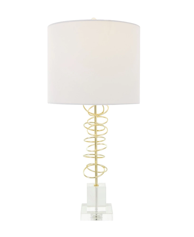 Rosemary Lane 27" Metal Abstract Overlapping Ring Accent Lamp with Elevated Square Glass Base