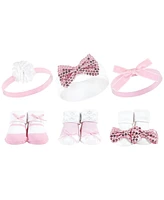 Hudson Baby Baby Girls 12Pc Headband and Socks Set, Pink Gray Pink Sequin