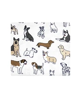 Hudson Baby Infant Boy Cotton Poly Flannel Receiving Blankets Bundle, Handsome Dogs, One Size