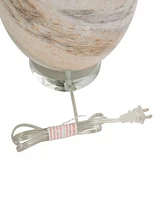 Rosemary Lane 23" Glass Round Accent Lamp with Marble Inspired Design