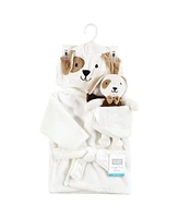 Hudson Baby Unisex Baby Plush Bathrobe and Toy Set, Dog, One Size