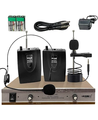 5 Core Vhf Dual Channel Digital Pro Wireless Microphone System with Receiver