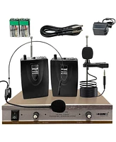 5 Core Vhf Dual Channel Digital Pro Wireless Microphone System with Receiver- Wm 301 Hc