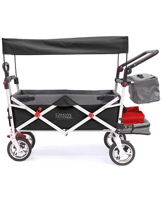 Creative Wagons Silver Series Push and Pull Double Stoller Wagon