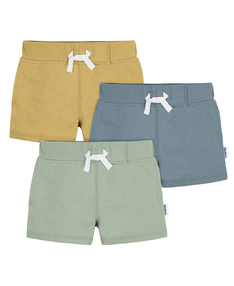 Gerber Baby Boys Knit Shorts, 3-Pack