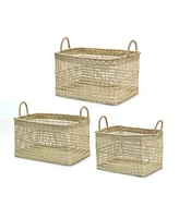 Slickblue Set of 3 Seagrass Baskets: Rustic Elegance for Organizing Your Home