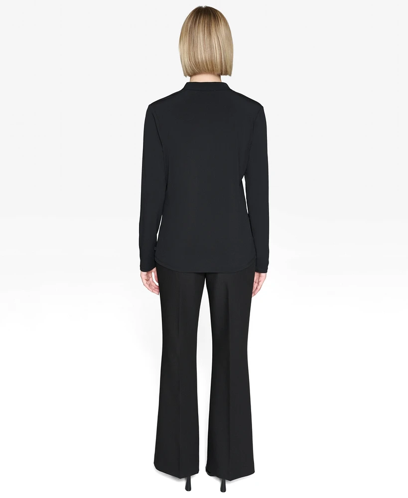Karl Lagerfeld Paris Women's Ruffled Long-Sleeve Blouse