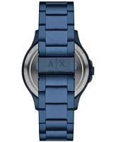 A|X Armani Exchange Men's Automatic Three-Hand Blue Stainless Steel Watch 46MM