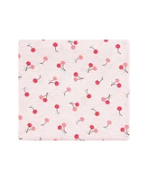 Hudson Baby Infant Girl Cotton Poly Flannel Receiving Blankets Bundle, Cherry Sweet, One Size