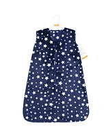 Hudson Baby Boys Plush Sleeping Bag, Sack, Blanket, Navy Stars Sleeveless, 6-12 Months