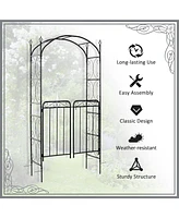 Multipurpose Wedding Arch and Garden Gate with Trellises and Lockable Gate