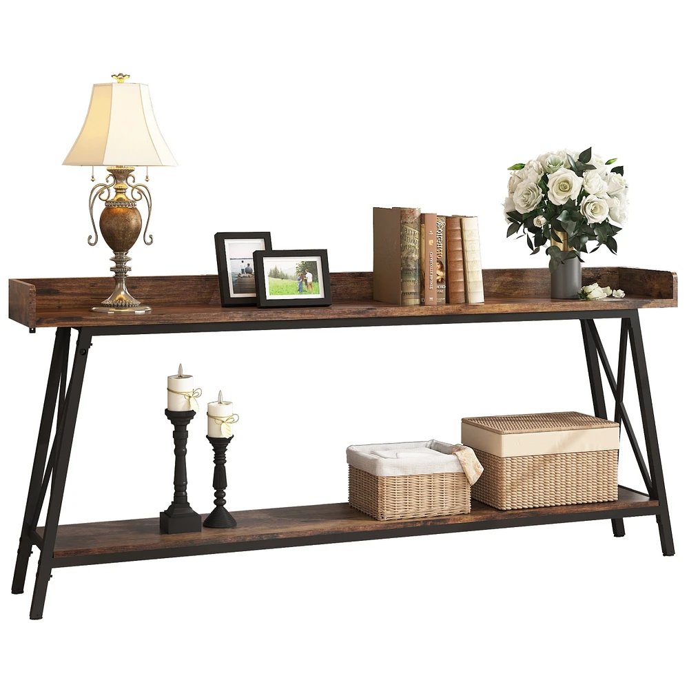 Simplie Fun Rustic Long Skinny Sofa Table for Living Room/Entryway (71")