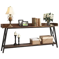 Simplie Fun Rustic Long Skinny Sofa Table for Living Room/Entryway (71")