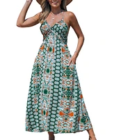 Cupshe Women's Floral Paisley Print Maxi Beach Dress