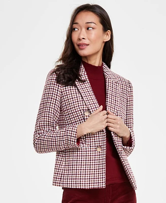 Jones New York Houndstooth Faux-Double Breast Jacket