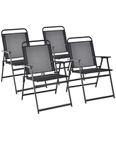 Slickblue Outdoor Folding Chairs with Breathable Seat-Set of