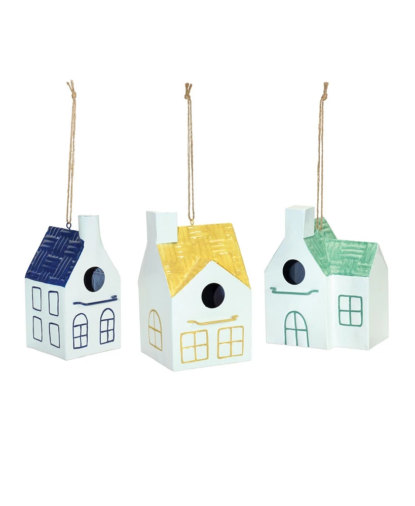 Slickblue Hanging Metal Bird House Garden Decor (Set of 3)