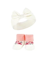 Hudson Baby Baby Girls Headband and Socks Giftset, Gray