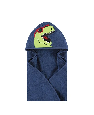 Hudson Baby Infant Boy Cotton Animal Face Hooded Towel, Cool Dino, One Size