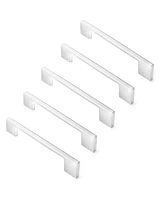 Cauldham Pack Solid Kitchen Cabinet Pulls Handles (5" Hole Centers) - Modern Thin Profile Drawer/Door Hardware - Style M255