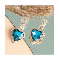 Sohi Women's Heart Drop Earrings