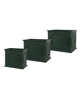 Slickblue Green Wood Rectangle Platner Box (Set of 3)