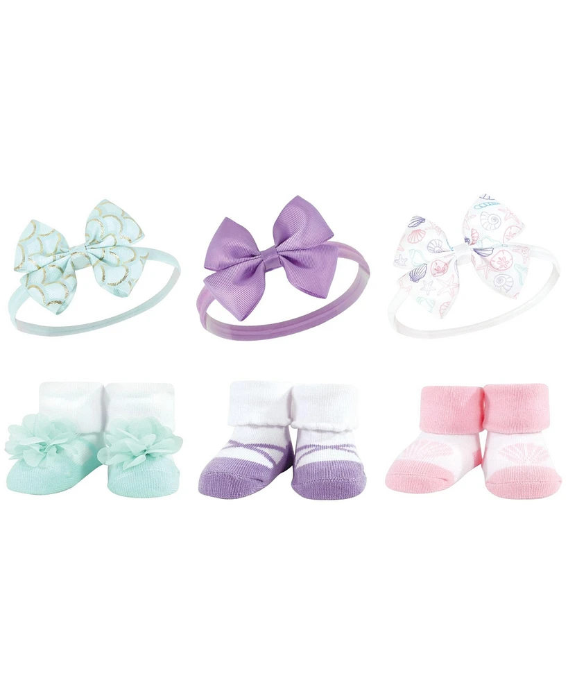 Hudson Baby Baby Girls Headband and Socks Giftset, Mermaid, One