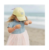 Bits & Bows Girls Girls Butterfly Bow Baseball Hat in Buttercup